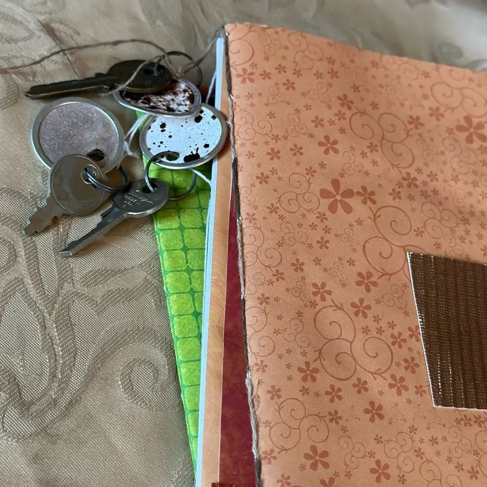 Fall themed distressed “junk” notebook set of 3 Halloween Autumn